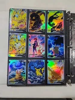 Lot of 9 Custom holo fanart mixed V Pokemon Trading Card Sleeved & Top Loaded!! - Image 1