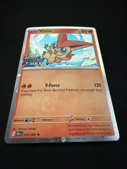 Victini #012/086 Black Bolt Stamped SV Black Bolt Promo Pokemon Card NM - Image 3