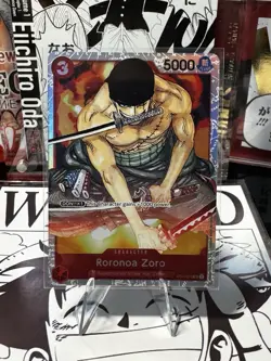 Bandai One Piece Card Game Roronoa Zoro ST01-013 Super Rare Foil - Image 1