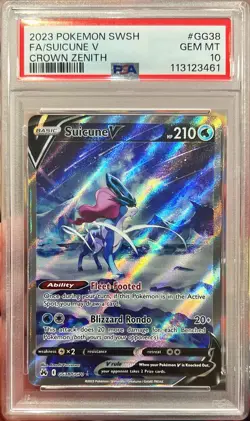 2023 Pokemon SWSH Crown Zenith FA Suicune V GG38/GG70 PSA 10 Gem Mint - Image 1