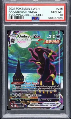 Pokemon Umbreon VMAX Alternate Art Secret Rare Full Art Holo PSA 10 215/203 - Image 1