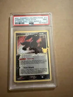 Pokemon TCG Umbreon Gold Star 17/17 Celebrations Classic Collection PSA 9 - Image 1
