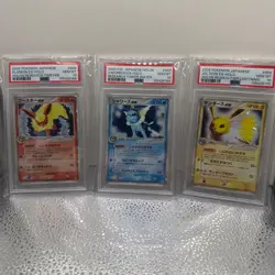 PSA10 Vaporeon , Jolteon , Flareon EX HOLO Holon Research Tower Japanese Pokemon - Image 1