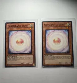 Yu-Gi-Oh! 2x SDLS-EN022 1st. Ed Consecrated Light MP Lot - Image 1
