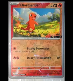 Charmander - 004/165 - Pokemon 151 EB GAMES Stamp - Sealed Promo - Pokemon - Image 1