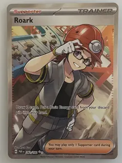 🔥Pokemon - Roark 242/182 - SV Paradox Rift - Full Art Textured Ultra Rare NM+🔥 - Image 1