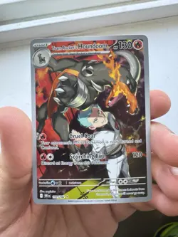 Pokemon TCG Team Rocket's Houndoom 191/182 Sv10 Illustration Rare Holo English - Image 4