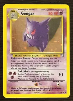 Pokemon TCG Gengar Holo Rare 11/110 Legendary Collection 2002 Vintage Card - Image 1