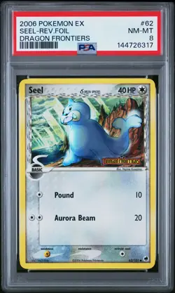 2006 POKEMON EX DRAGON FRONTIERS #62 SEEL-REVERSE FOIL PSA 8 - Image 1
