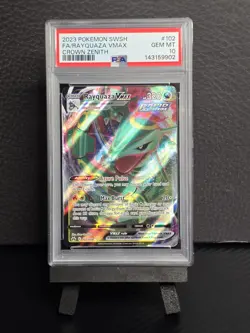 PSA 10 RAYQUAZA VMAX 102/159 FULL ART CROWN ZENITH POKEMON TCG GEM MT - Image 1