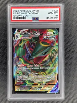 PSA 10 RAYQUAZA VMAX 102/159 FULL ART CROWN ZENITH POKEMON TCG GEM MT - Image 2