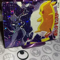 Pokemon Mewtwo Pikachu Battle Vintage Pocket Monsters Vending Prism Sticker 398 - Image 2