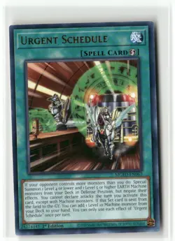 Yugioh Urgent Schedule MGED-EN063 Rare 1st Ed NM - Image 1