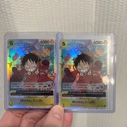 Monkey D. Luffy OP07-109 SR One Piece English Orginal With Error x2 & Non Error - Image 1