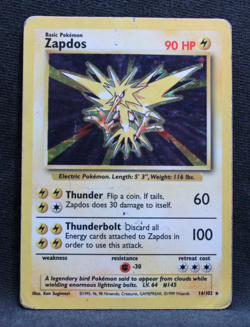 Zapdos 016/102 Base Set Holo Pokemon TCG Card WOTC HP - Image 1