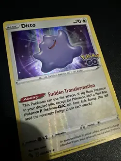 Pokemon TCG Ditto 053/078 Pokemon GO Holo Rare NM *Holo Bleed* - Image 3
