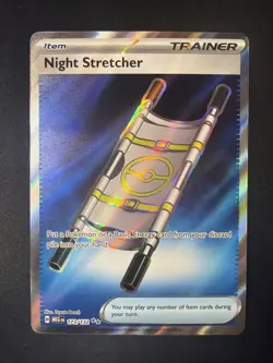Pokemon Night Stretcher 173/132 Me01: Mega Evolution Trainer Full Art Holo - Image 1