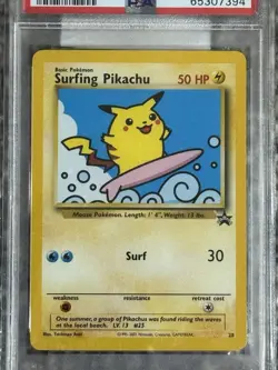 Pokemon 2001 Black Star Promo League Surfing Pikachu #28 PSA 10 - Image 2