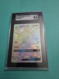 2017 Pokemon Burning Shadows #154 Machamp Gx Secret Rare SGC 6 - Image 1