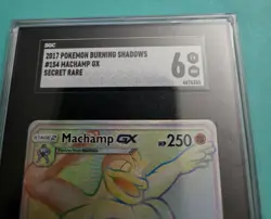 2017 Pokemon Burning Shadows #154 Machamp Gx Secret Rare SGC 6 - Image 2