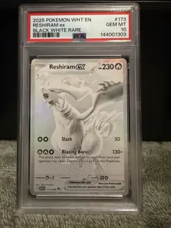Reshiram EX 173/086 White Flare Pokemon TCG Card en PSA 10 Gem Mint - Image 1