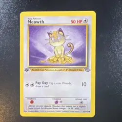 Pokemon Meowth 56/64 Jungle 1st Edition Common LP Basic WOTC English 1999 - Image 1