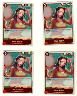 Set Of 4 Nico Robin ST21-010 Foil Gear 5 EX Deck One Piece Trading Card - Image 1