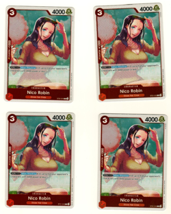 Set Of 4 Nico Robin ST21-010 Foil Gear 5 EX Deck One Piece Trading Card - Image 3