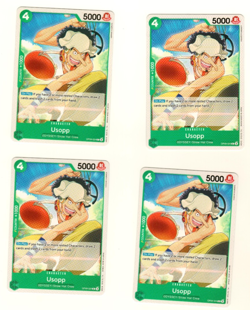 Set Of 4 Usopp OP09-024 C Emperors Of The New World One Piece Trading Card - Image 3