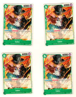 Set Of 4 Sabo OP09-027 UC Emperors Of The New World One Piece Trading Card - Image 1