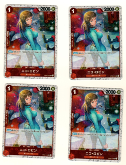 Set Of 4 Nico Robin OP05-010 Jolly Rogers Premium Booster Foil Japanese Card - Image 1