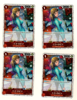 Set Of 4 Nico Robin OP05-010 Jolly Rogers Premium Booster Foil Japanese Card - Image 3