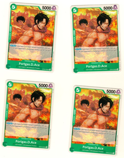 Set Of 4 Portgas.D.Ace Emperors Of The New OP09-035 World One Piece Trading - Image 1