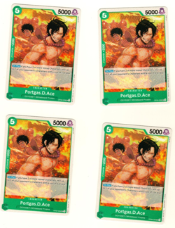 Set Of 4 Portgas.D.Ace Emperors Of The New OP09-035 World One Piece Trading - Image 3