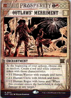 Outlaws' Merriment NM Breaking News MTG Magic the Gathering Gold English Card - Image 1