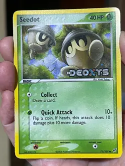 POKEMON SEEDOT #71/107 COMMON EX DEOXYS STAMPED HOLOFOIL LP PROMO CARD - Image 1