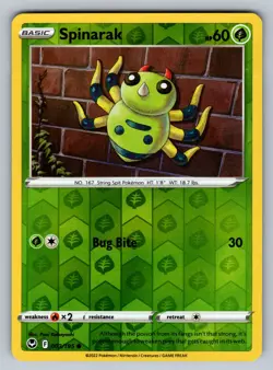 Spinarak 003/195 Reverse Holo SWSH12: Silver Tempest NM - LP Pokemon TCG - Image 1