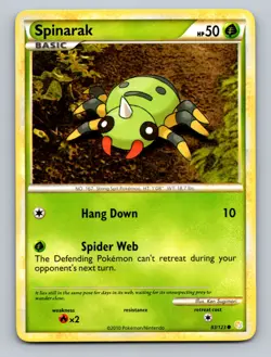 Spinarak - 83/123 Common HeartGold SoulSilver - LP - NM Pokemon TCG - Image 1