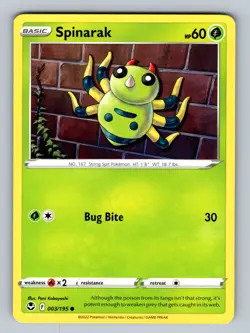 Spinarak 003/195 Common SWSH12: Silver Tempest NM - LP Pokemon TCG - Image 1