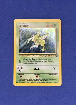 SCYTHER UNLIMITED HOLO RARE - 10/64 WotC Pokemon TCG Jungle Set Vintage LP - Image 1
