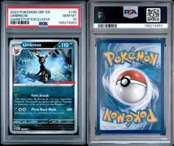 Pokemon PSA 10 2023 Umbreon #130/197 Obsidian Flames Gamestop Promo Reverse Holo - Image 3