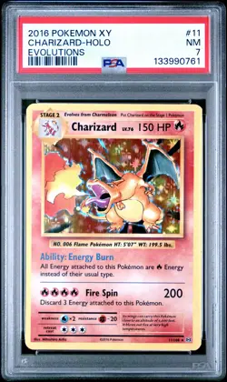 2016 POKEMON XY EVOLUTIONS #11 CHARIZARD-HOLO PSA 7 - Image 1