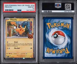 2024 Pokemon TCG Trick or Trade #018 Pikachu Holo PSA 10⚡ - Image 3