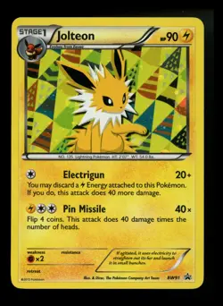 Jolteon BW91 Black Star Promo 2013 Holo Rare Pokemon Card TCG SWIRL - Image 1