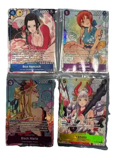 One Piece TCG Illustration Box 1 & 2 Cards Nami, Boa, Black Maria, Yamato SEALED - Image 1