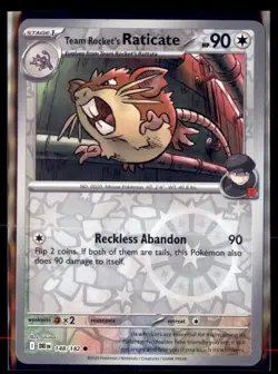 Pokemon Team Rocket's Raticate 148/182 Destined Rivals Reverse Holo 5 Card Lot - Image 1