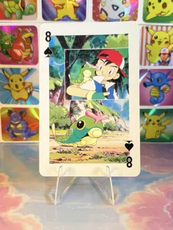 Pikachu Pokemon Vintage Playing Poker Card Charizard Nintendo - Prism Holo Back - Image 2