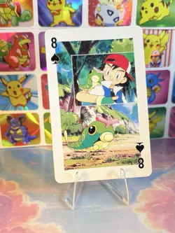 Pikachu Pokemon Vintage Playing Poker Card Charizard Nintendo - Prism Holo Back - Image 3