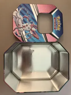 Sylveon Pokemon TCG Empty Tin Plus 10 Free Cards 820650850158 - Image 1