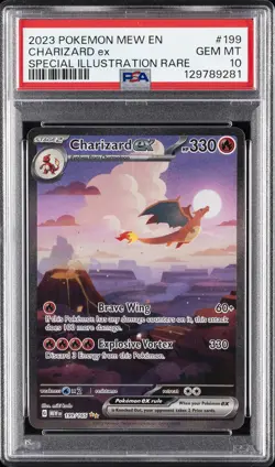 2023 POKEMON MEW EN-151 SPECIAL ILLUSTRATION RARE #199 CHARIZARD EX PSA 10 - Image 1